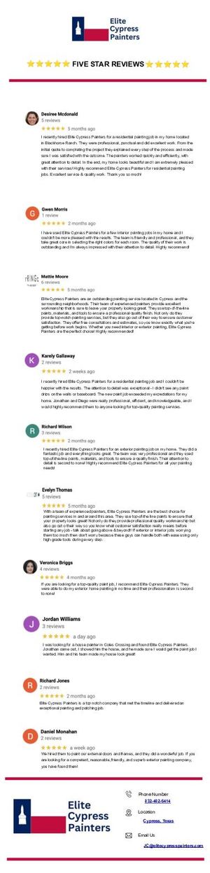 Elite Cypress Painters Reviews