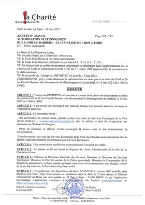 Arrêté 2023 136