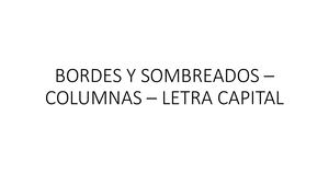 Bordes Y Sombreados – Columnas – Letra Capital