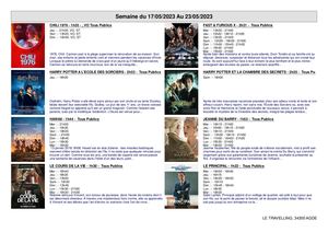 Programme du Cinéma Le Travelling Semaine 20