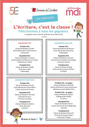 Liste Gagnants Jc écriture