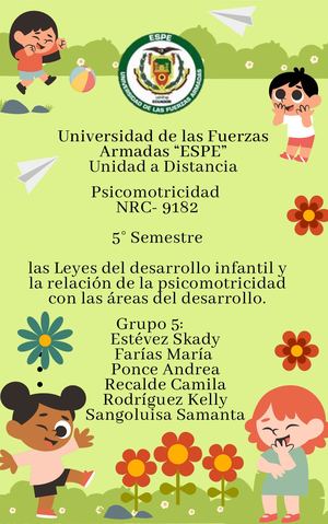 las Leyes del desarrollo infantil y la relación de la psicomotricidad con las áreas del desarrollo..