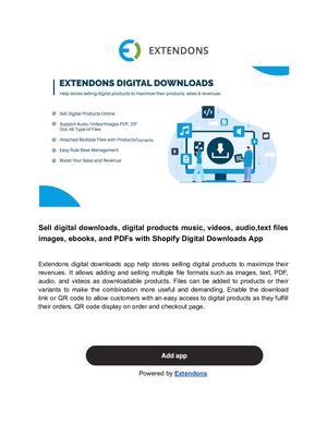 Shopify Digital Downloads App