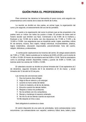 Guion Para De La Reunion