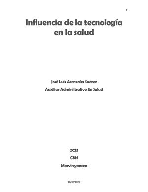 Influencia De La Tecnología En La Salud