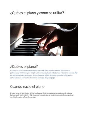 Qué Es El Piano Y Como Se Utiliza