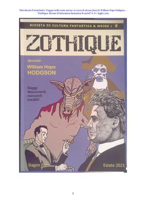 Viaggio nell'eterna notte - William Hope Hodgson ("Zothique" n. 8 / luglio 2021)