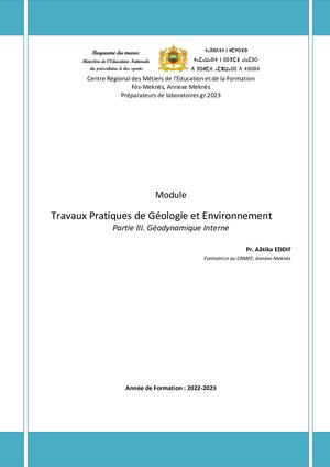 Module Tp Géodynamique Interne 2023
