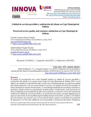 Dialnet Calidad De Servicio Percibido y satisfaccion Del Cliente.