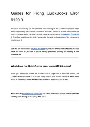 Calaméo - Know How to Fix QuickBooks Error Code: 6129