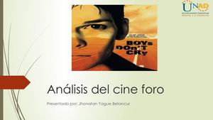Análisis Del Cine Foro Jhonatan Yague