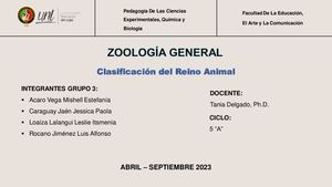 Zoologia Trabajo Práctico Experimental U1 Grupo Nº3