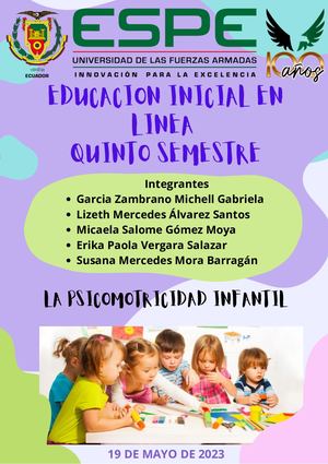 revista virtual que sintetice las Leyes del desarrollo infantil y la relación de la psicomotricidad con las áreas del desarrollo.