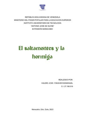 El Saltamontes Y La Hormiga