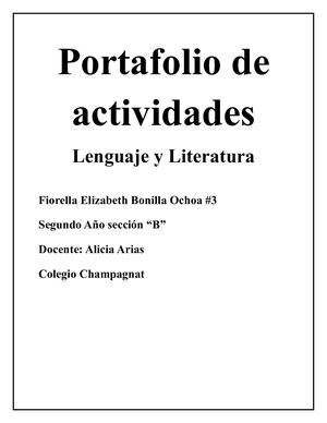 Portafolio De Actividades Fiorella Bonilla