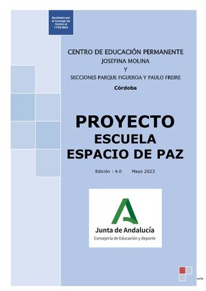 Proyecto Escuela Espacio De Paz 22 23