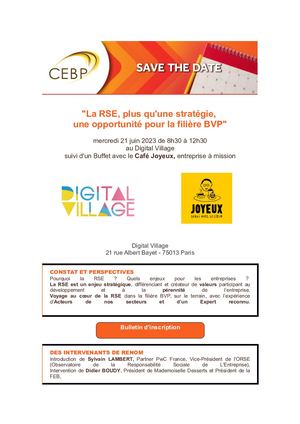 "La RSE, plus qu'une stratégie,  une opportunité pour la filière BVP"