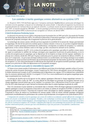 LA NOTE DU CESA N°498