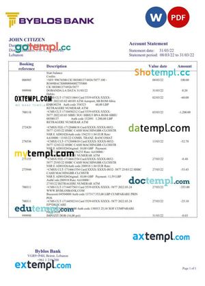 Bybit Statement.pdf Calaméo - Lebanon Byblos Bank statement template in Word and PDF format