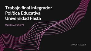 Trabajo Final Integrador Política Educativa