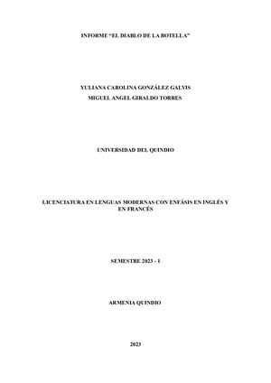 Informe Del Diablo De La Botella