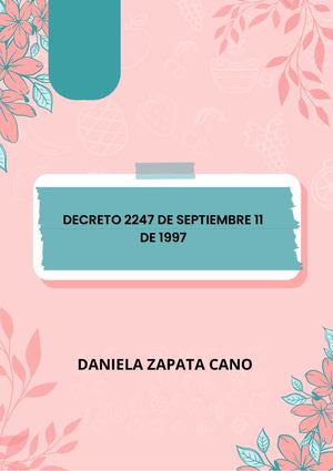 Decreto 2247 De Septiembre 11 De 1997