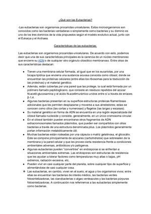 Resumen Eubacterias Y Arqueas