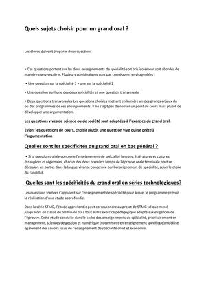 Sujet Grand Oral Ses Sur L'école www.calameo.com