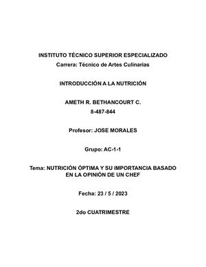 Trabajo De Nutrición