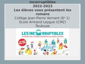 Concours de lecture : les Incorruptibles 2022-2023, 6e 1 collège Jean-Pierre Vernant et CM2 école Armand Leygue