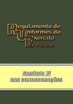 RUE - Capitulo VI - DAS CONDECORAÇÕES