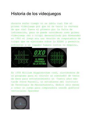 Historia De Los Videojuegos