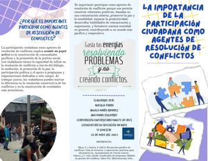 Importancia de la participación ciudadana como agentes de resolución de conflictos