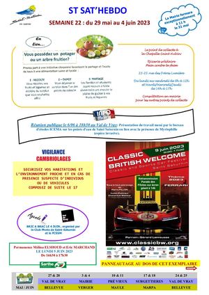 Semaine 22 Du 29 Mai Au 4 Juin 2023
