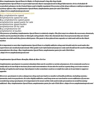 Amphetamine Speed Paste for sale