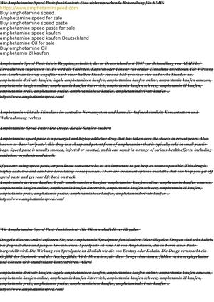 Amphetamine Speed Kaufen