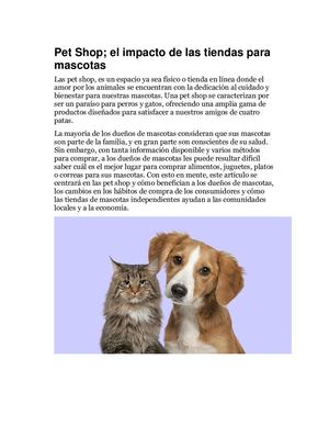Pet Shop; El Impacto De Las Tiendas Para Mascotas