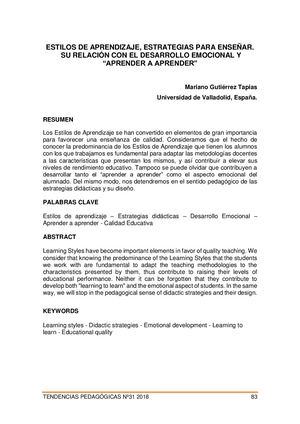 Estilos Y Estrategias De Aprendizaje