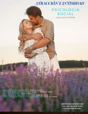 Atracción E Intimidad, Psicologia Social