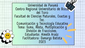 Suma, Resta, Multiplicación y División de Fracciones