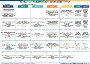 MENUS COMEDOR JUNIO 2023