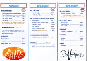 Carte Brasserie Ete 2023