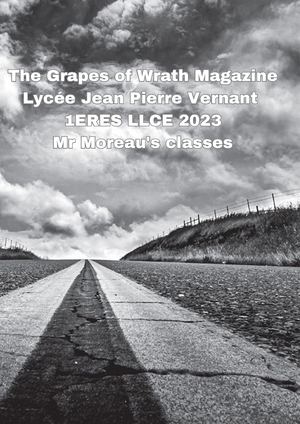 The Grapes of Wrath Magazine Lycee JP Vernant Pins Justaret classes de LLCE Mr Moreau