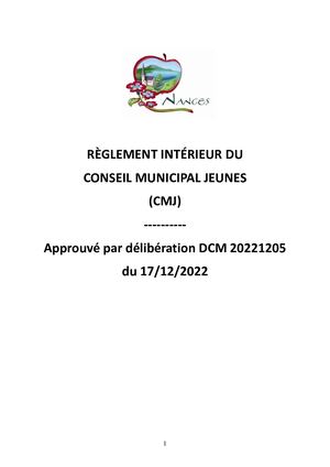 Règlement Intérieur Cmj