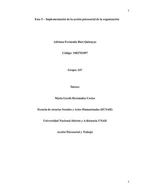 Portafolio De La Accion Psicosocial Y Trabajo Adriana Ruiz