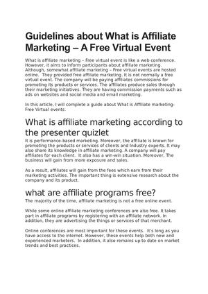 Guidelines About What Is Affiliate Marketing – A Free Virtual Event
