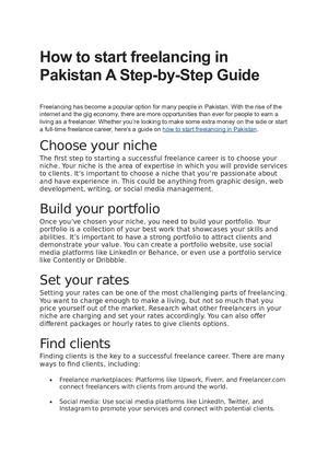 How To Start Freelancing In Pakistan A Step By Step Guide