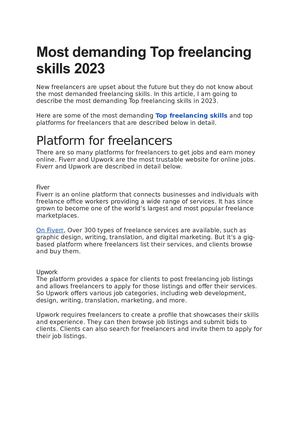Most Demanding Top Freelancing Skills 2023