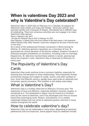 When Is Valentines Day 2023 And Why Is Valentine’s Day Celebrated