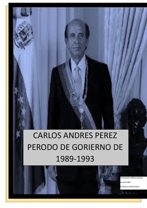 2do Gobierno De Carlos Andrés Pérez